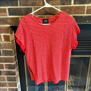 EUC W5 Women's Red Striped Top